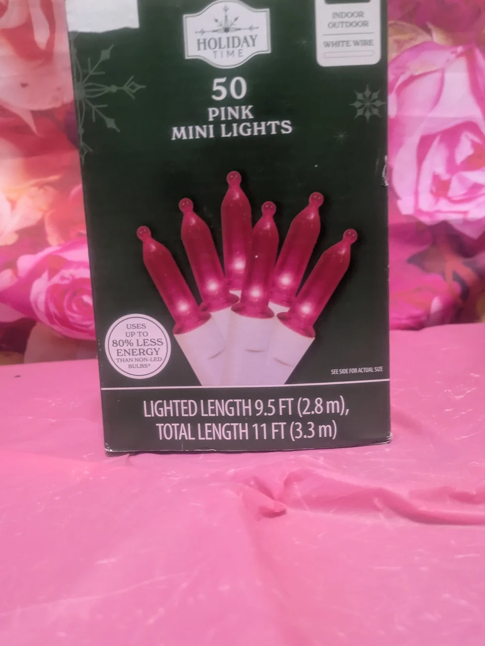 Holiday Time Pink Mini LED String Lights - 50 Count